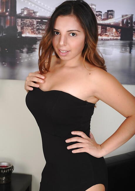 Shapely latina cutie Luna Leve in sexy lingery unveiling tiny tits and sexy ass 